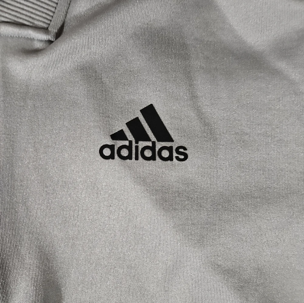 Adidas Gray Track Jacket with Black Stripes Size Large - Picture 2 of 10